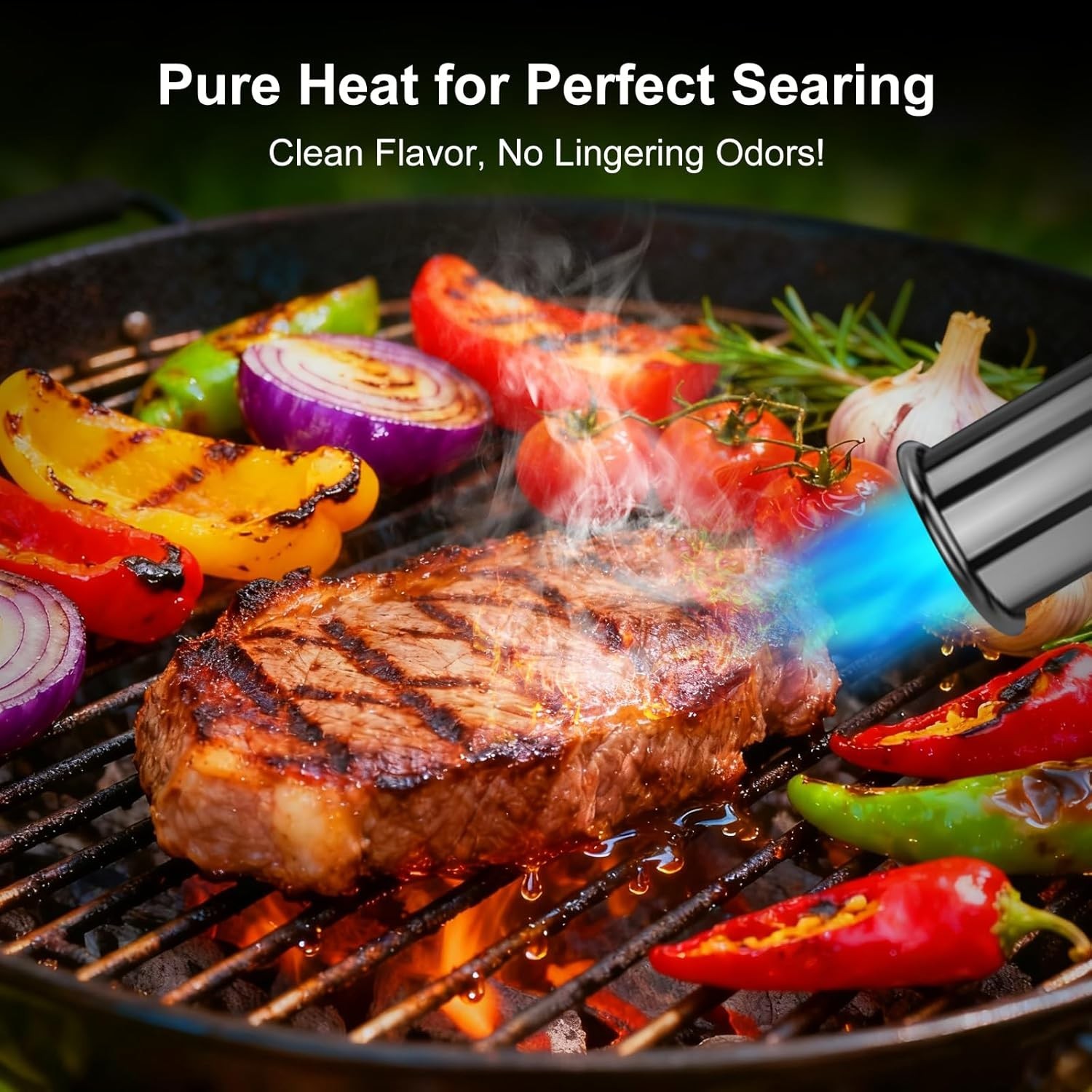 Powerful Propane Torch Gun with Adjustable Flame, Kitchen Blow Torch for Cooking