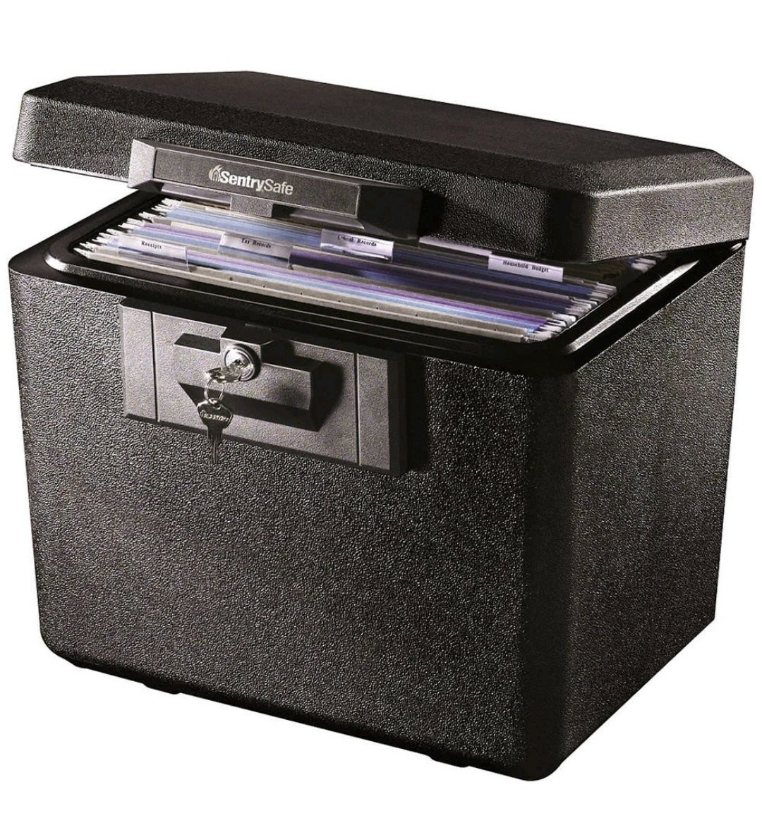 Sentry 1170 Fire Safe Security Box Chest Lockbox w/ Key  Fireproof Black
