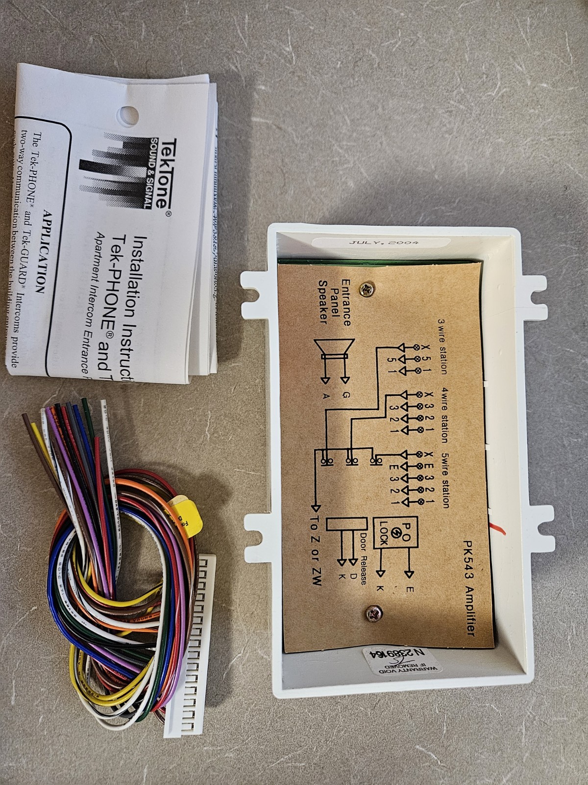 TekTone - Tek Tone - PK543 - Apartment Intercom Amplifier - With Cable