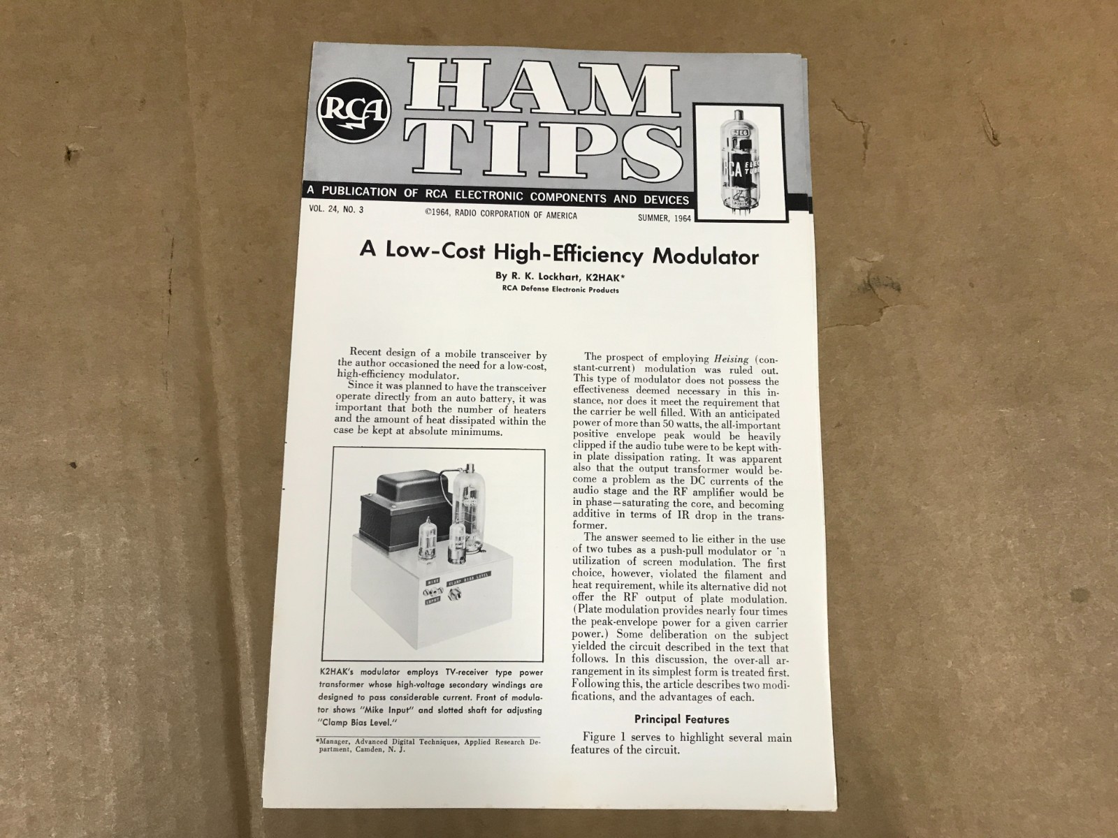 Vintage RCA Ham Tips Booklet - Vol. 24 No. 3 - Summer 1964