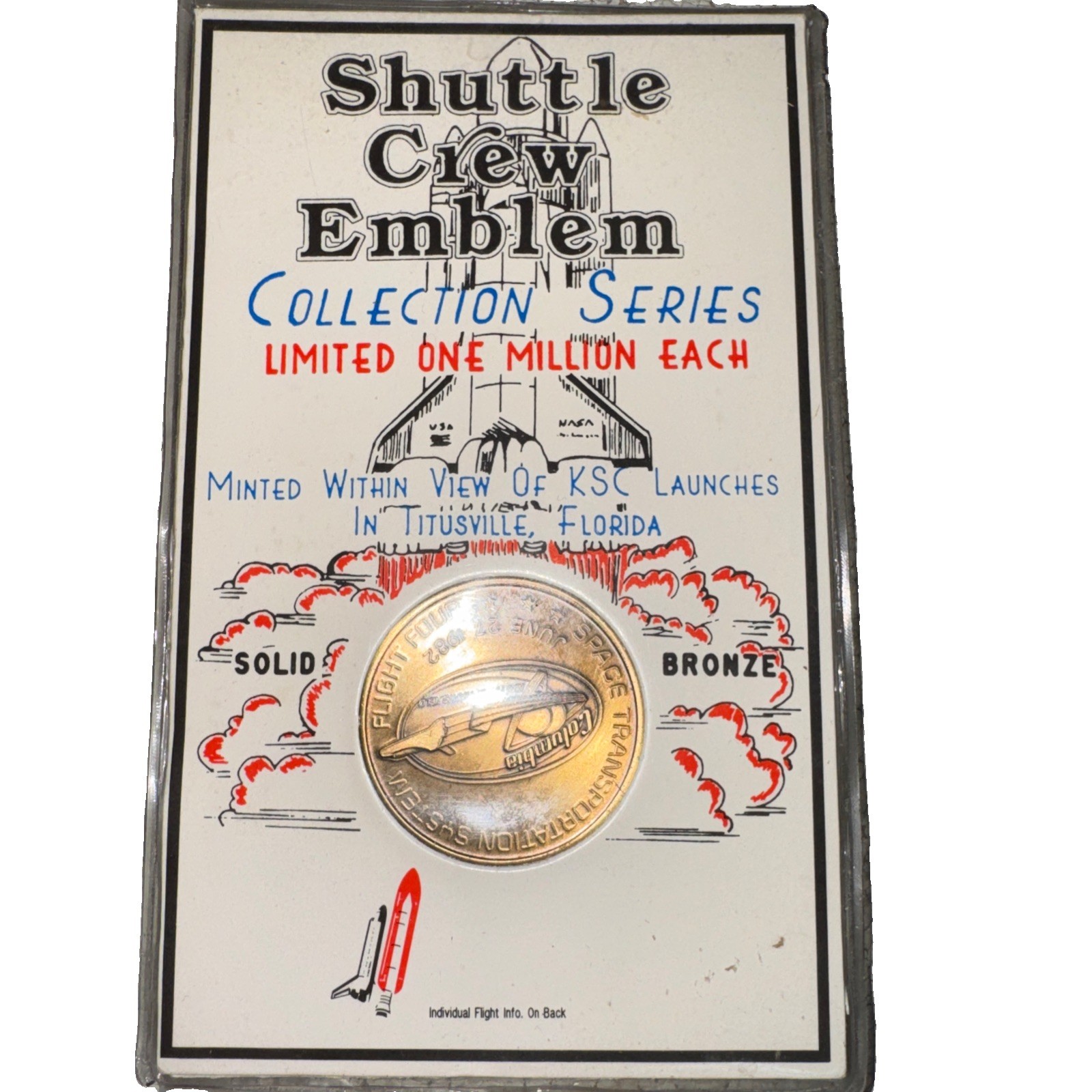 NASA SPACE SHUTTLE COIN / MEDAL, COLUMBIA, STS-4 FINAL TEST FLIGHT