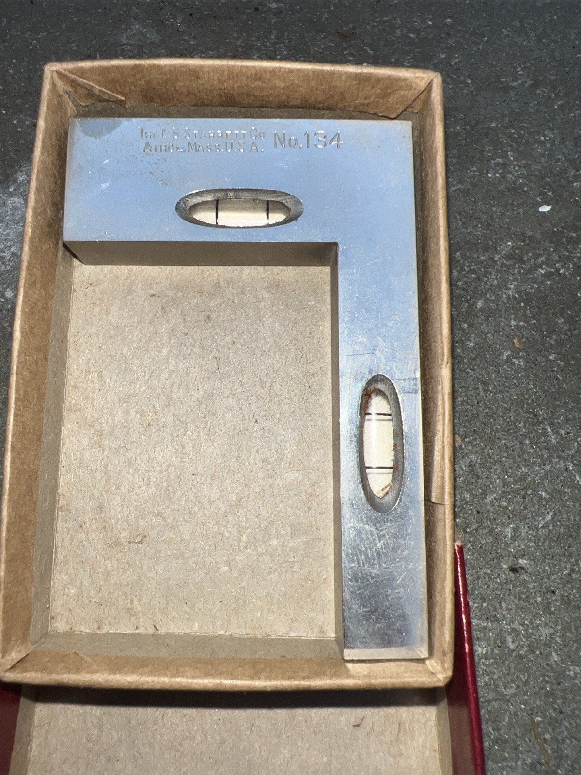 L.S. Starrett Co. No. 134 Cross Test and Plumb Level Vintage Made in USA