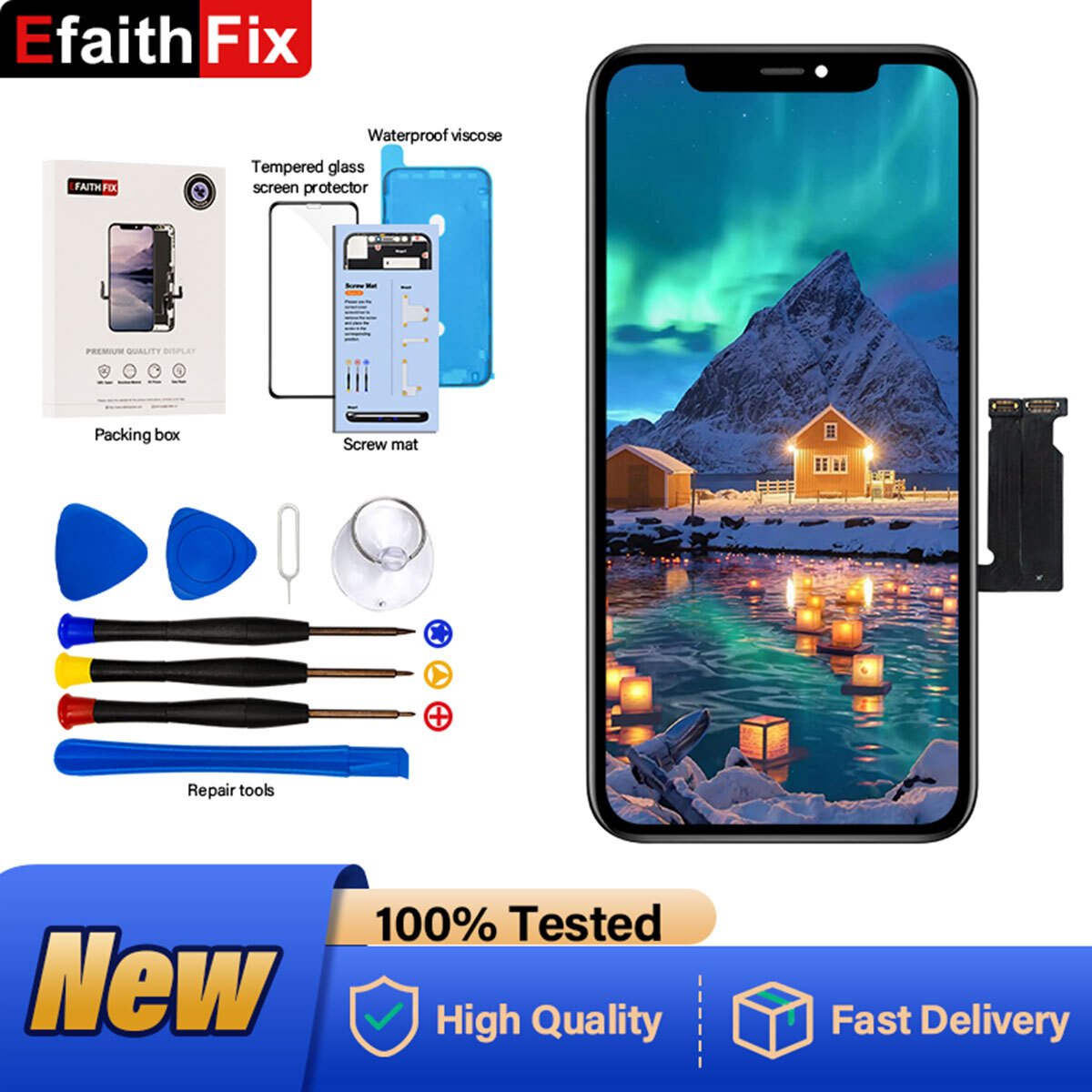 New For iPhone X XR XS Max 11 12 7 8 LCD OLED Display Touch Screen Replacement