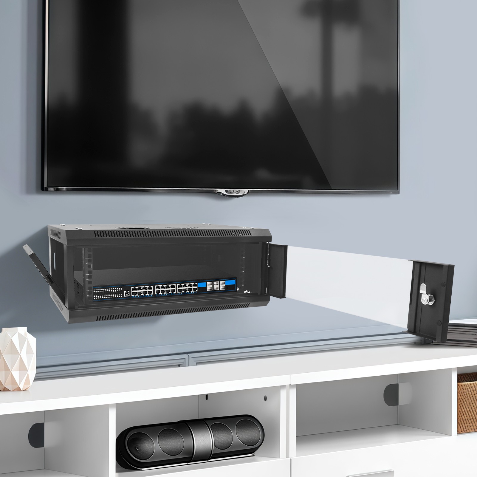Server Network Rack, Enclosure Cabinet for Computer Data Electronic Equipment