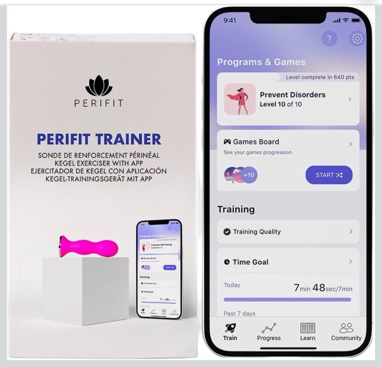 Perifit Care Kegel Exerciser With App. pink- New - Sealed