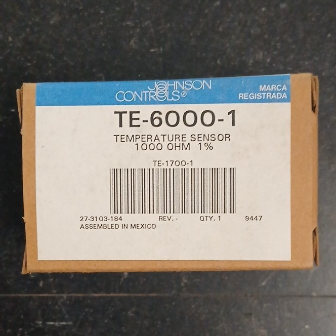Johnson Controls TE-6000-1 Temperature Sensor 1000 Ohm 1% 1/4in x 4in