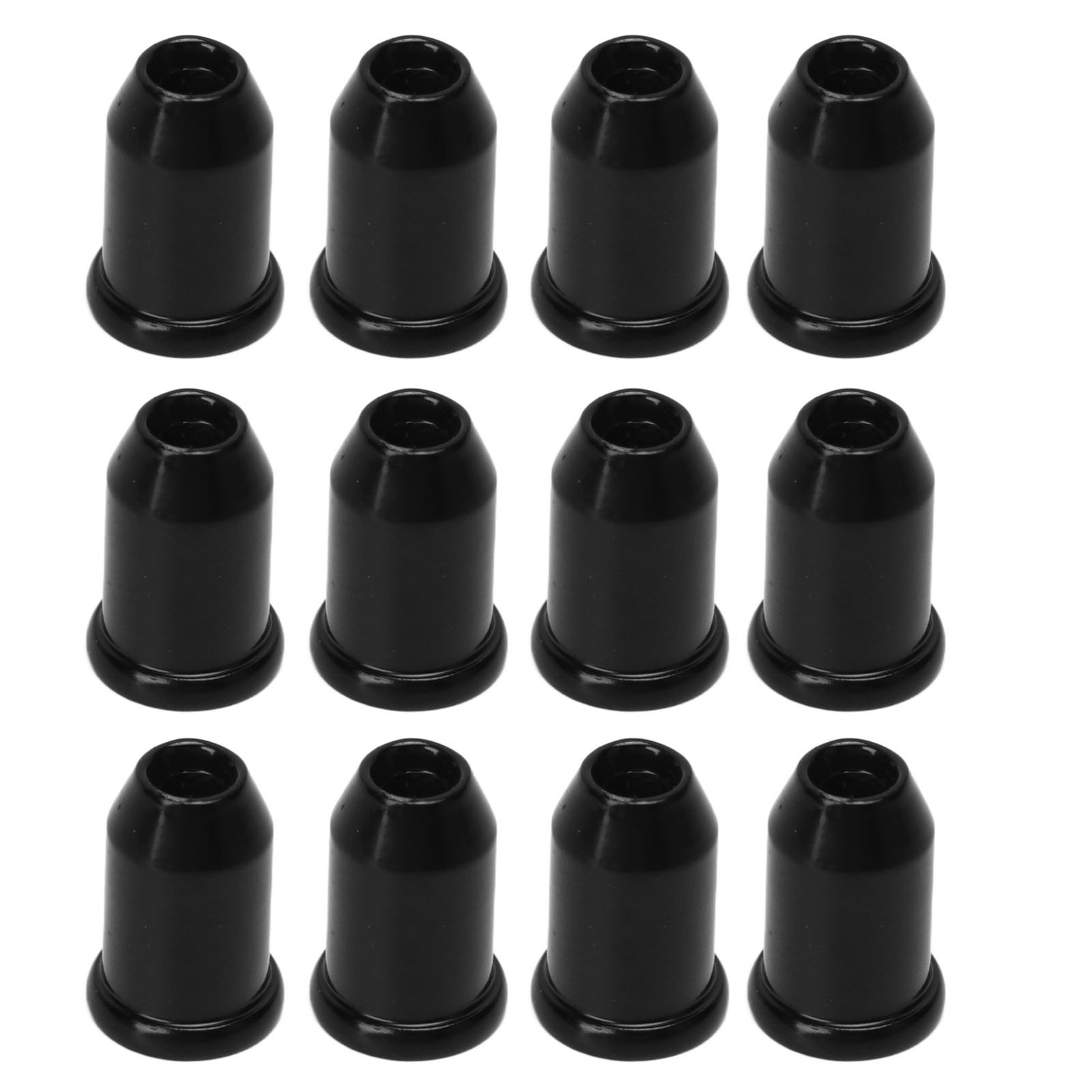 (Black)12x Guitar Ferrules String Cap Mounting Buckle Through Body Bushing ECA