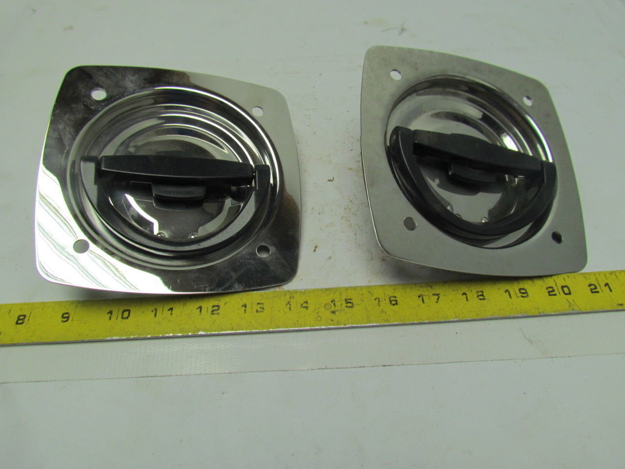 Eberhard 2 Point D-Ring Door Handle SS W/Black Handle Right Hand Lot of 2
