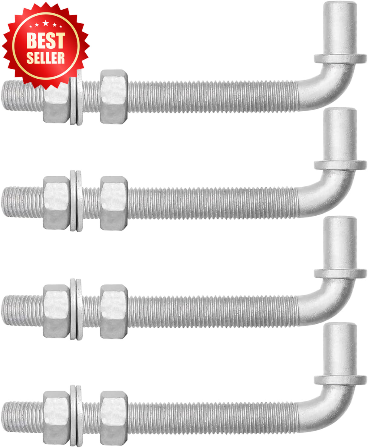 4 Pack 6" J-Bolt Chain Link Fence Gate Hinge Galvanized Steel 5/8" Pin US