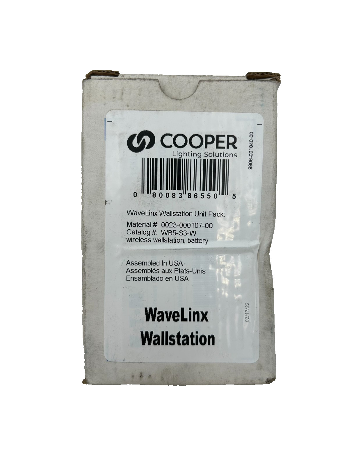 Cooper Lighting Solutions WB5-S3-W WaveLink Wallstation - Battery Power