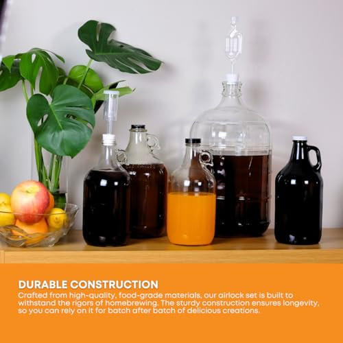 2 Pack Automatic Clear Airlock Bubbler Bottle Opener for Fermentation