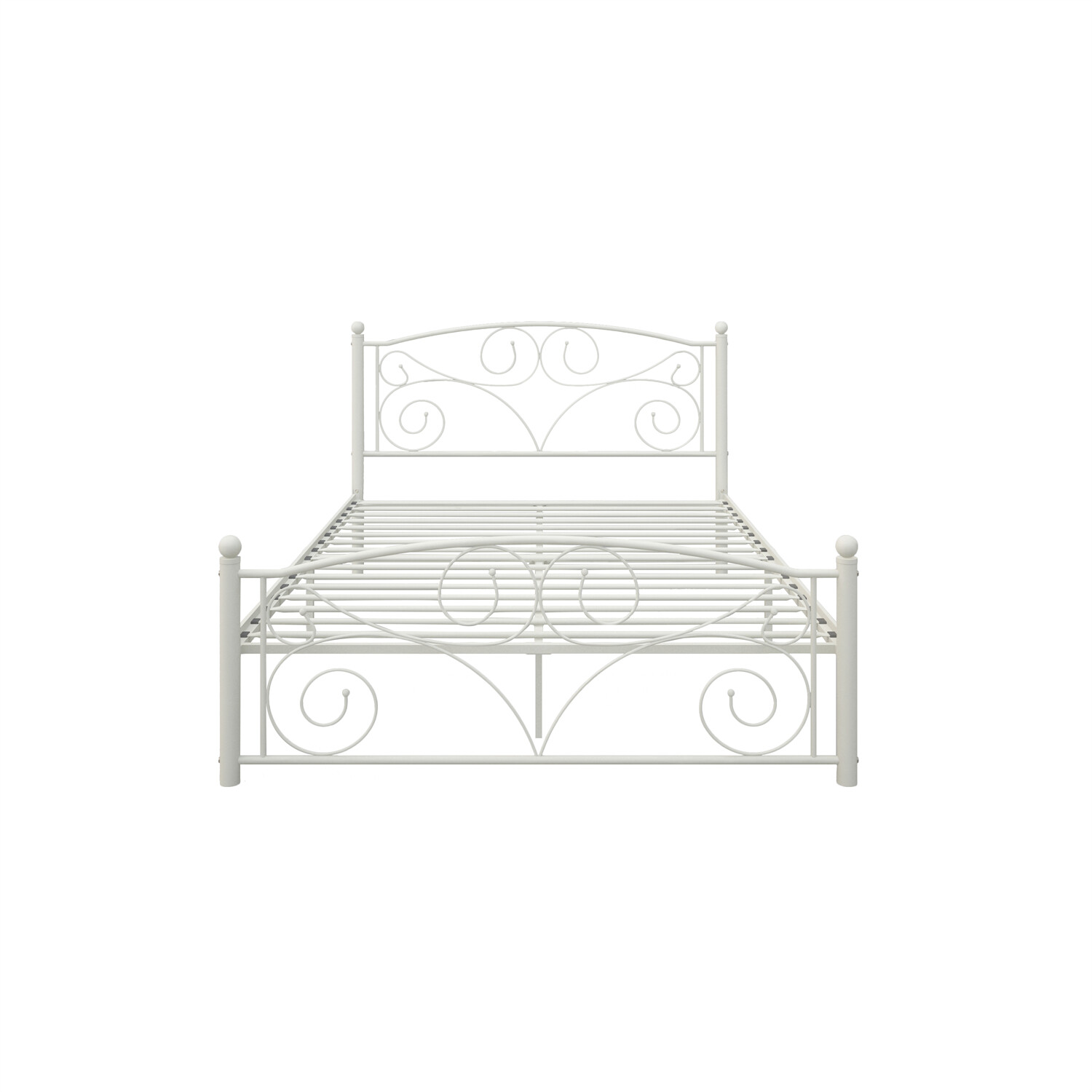 Full Size Bed Frame Metal Platform Bed Frame Sturdy Slat Support White US