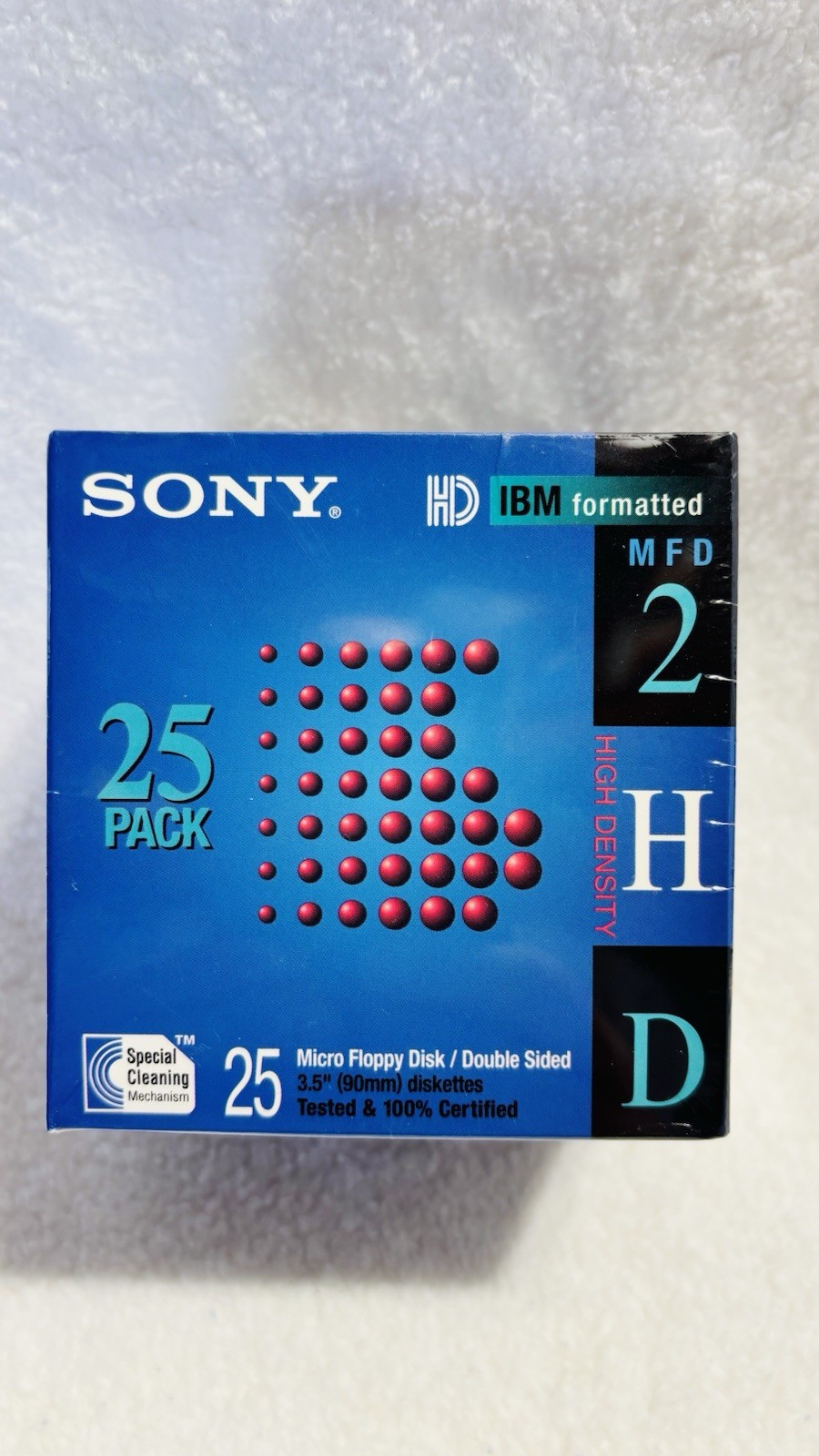 Sony MFD 2HD 3.5" Micro Floppy Disk IBM Formatted 25 pack -New - Sealed
