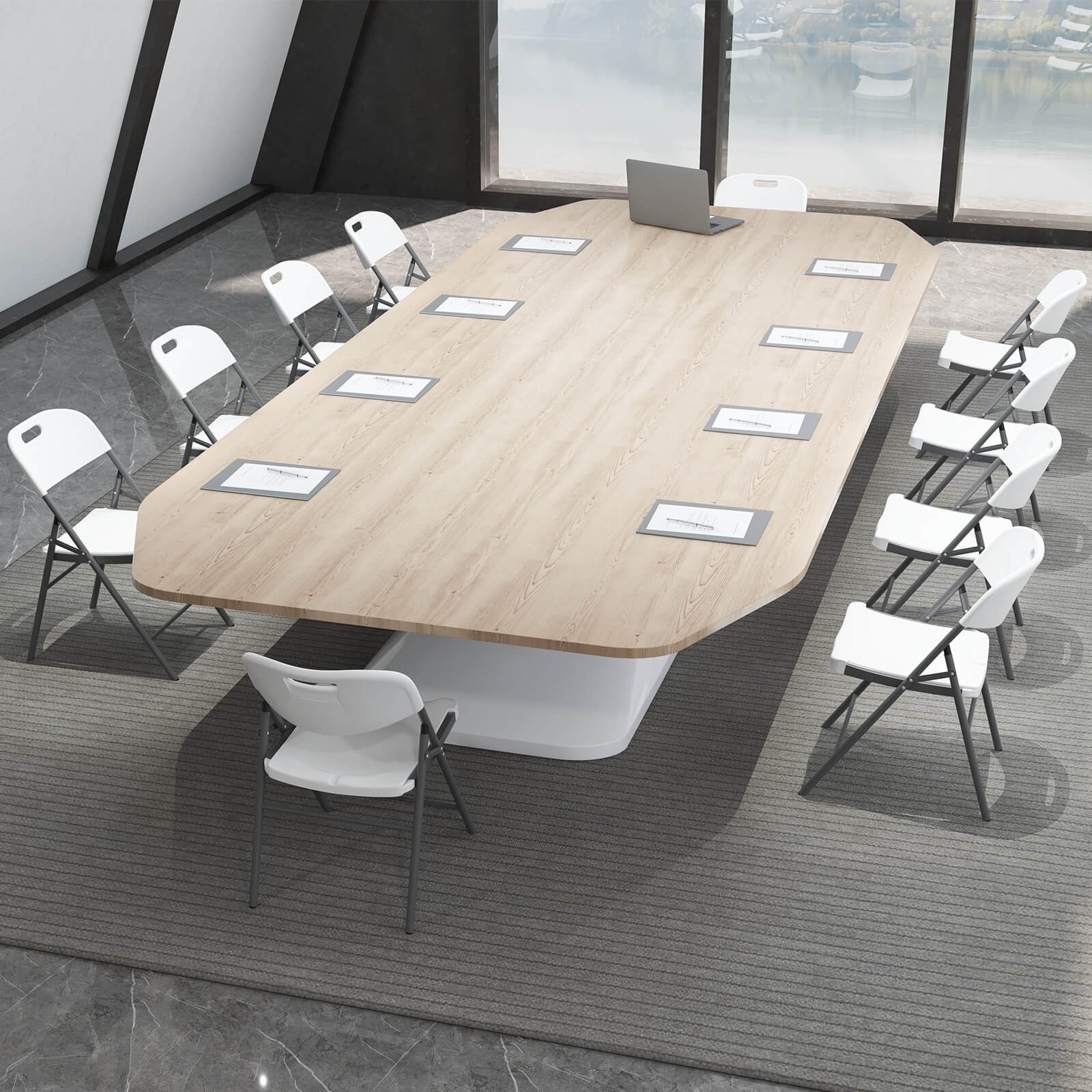 Folding Chairs Set of 12 HDPE Plastic Chairs with Metal Frame for Home Office