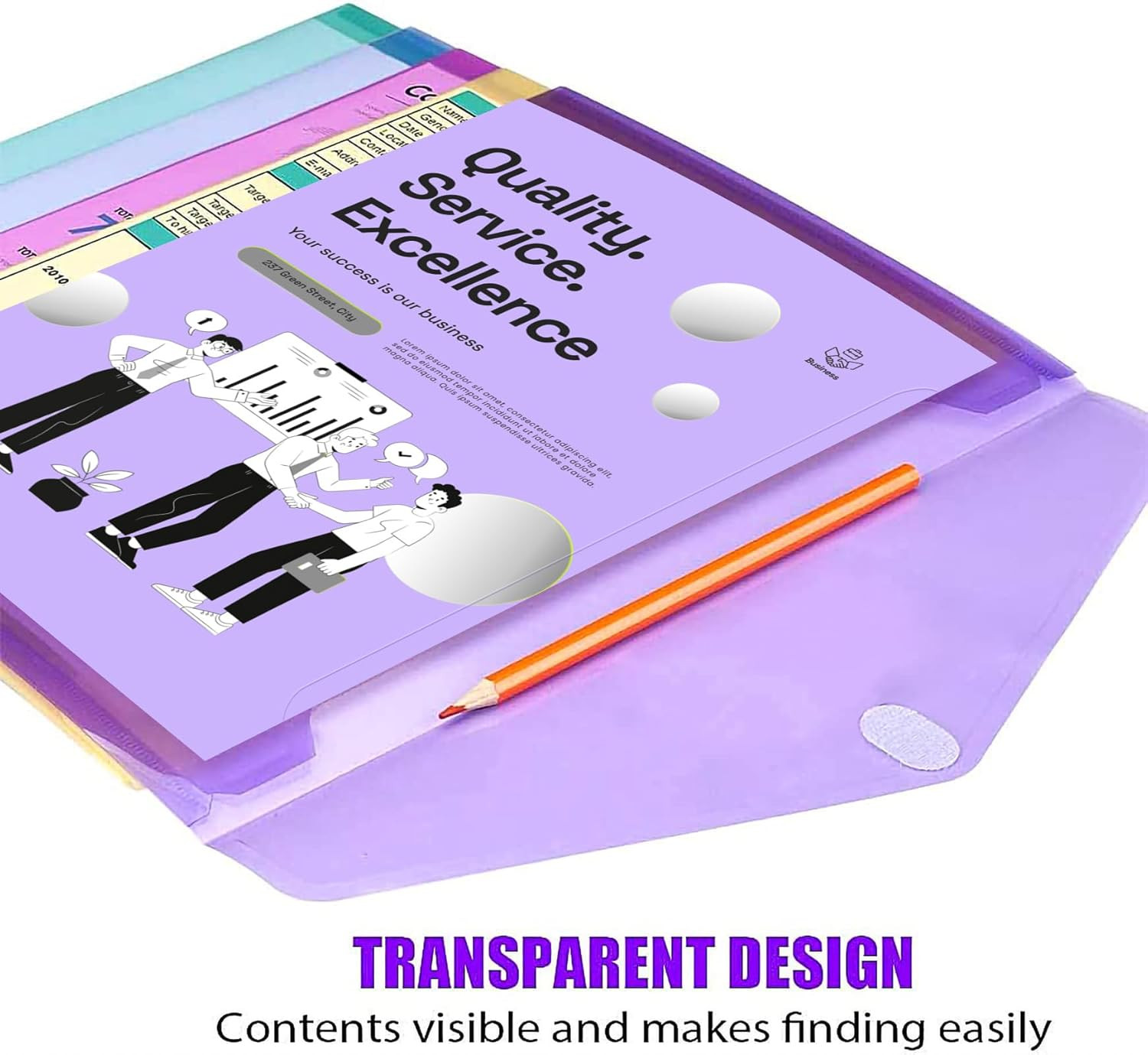 12 Pack Plastic Envelopes File Folders, Plastic Folders with Pockets, Colored...