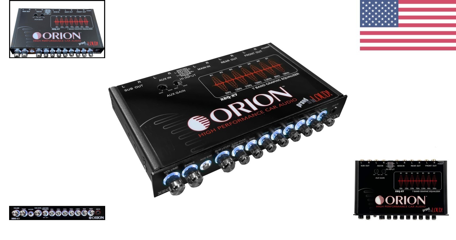 Half-DIN 7-Band Graphic Equalizer with Variable Low Pass Filter for Car Audio