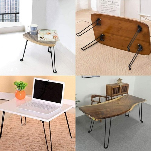 28" Height Black Foldable Hairpin Table Legs (Set of 4) Folding Table Legs 3/8"