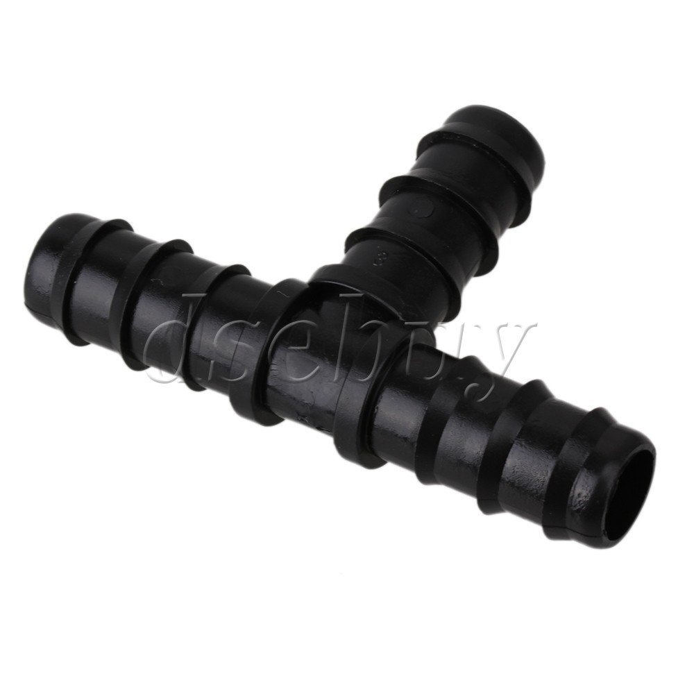 20 x Tee Hose Joiner Plastic Barbed T Bar Connector Pipe Fitting Irrigation 16mm