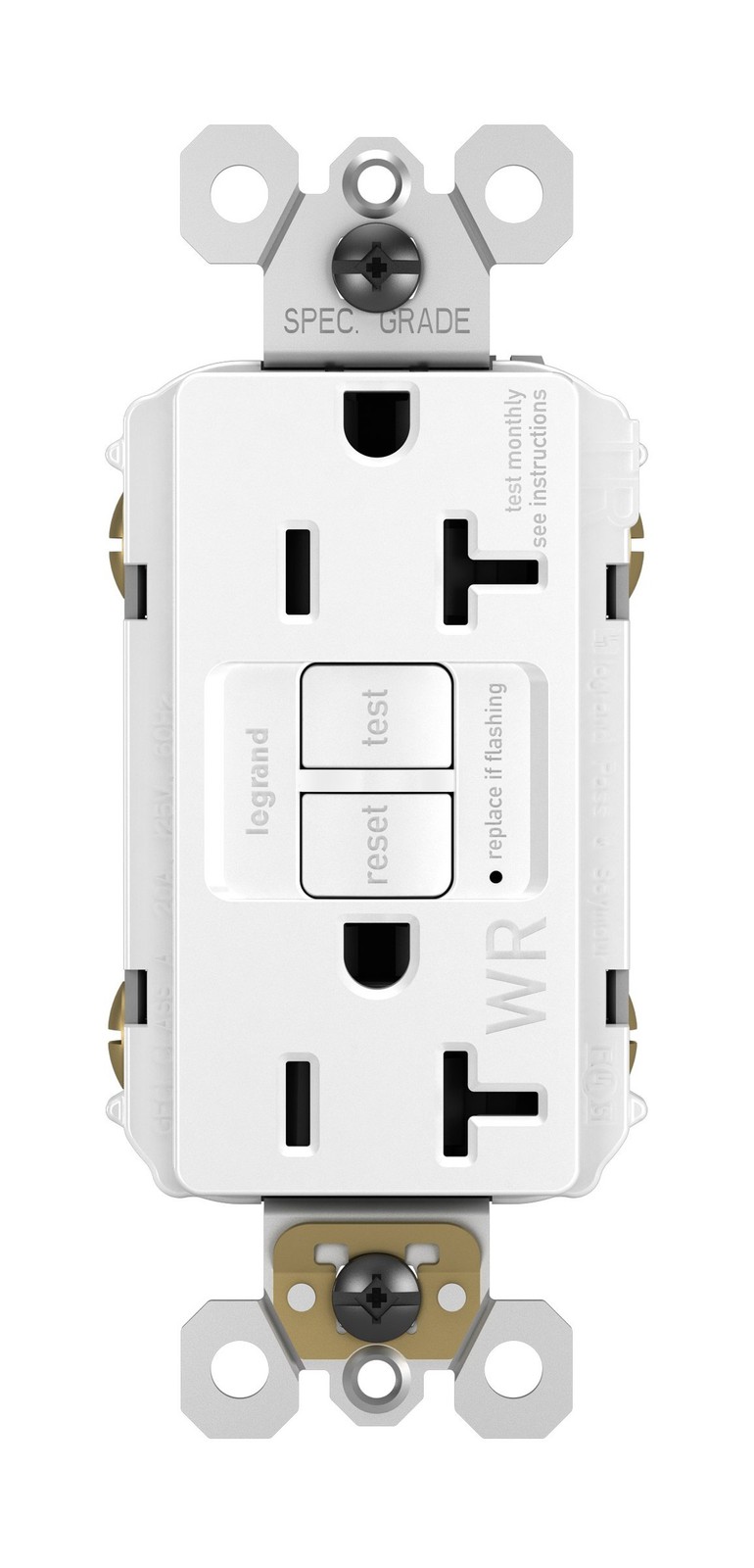 Legrand radiant 2097TRWRWCCD4 20 Amp Outdoor GFCI Self Test Tamper Resistant ...