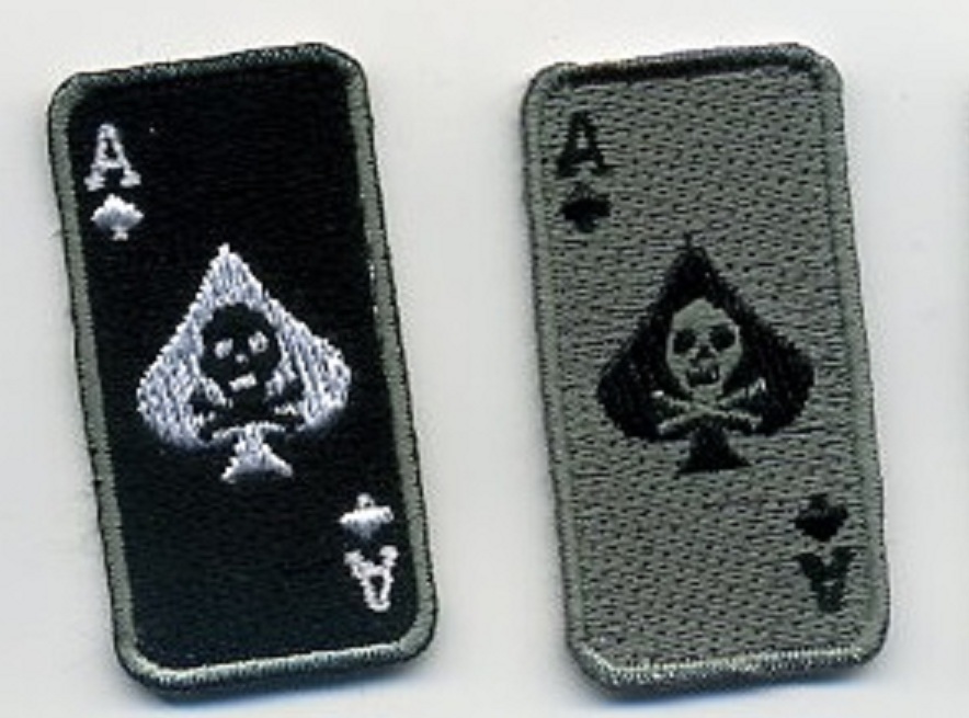 WAR ON TERROR US ARMED FORCES SANDBOX DEPLOYMENT vêlkrö 2" Ace Death Skull X 2