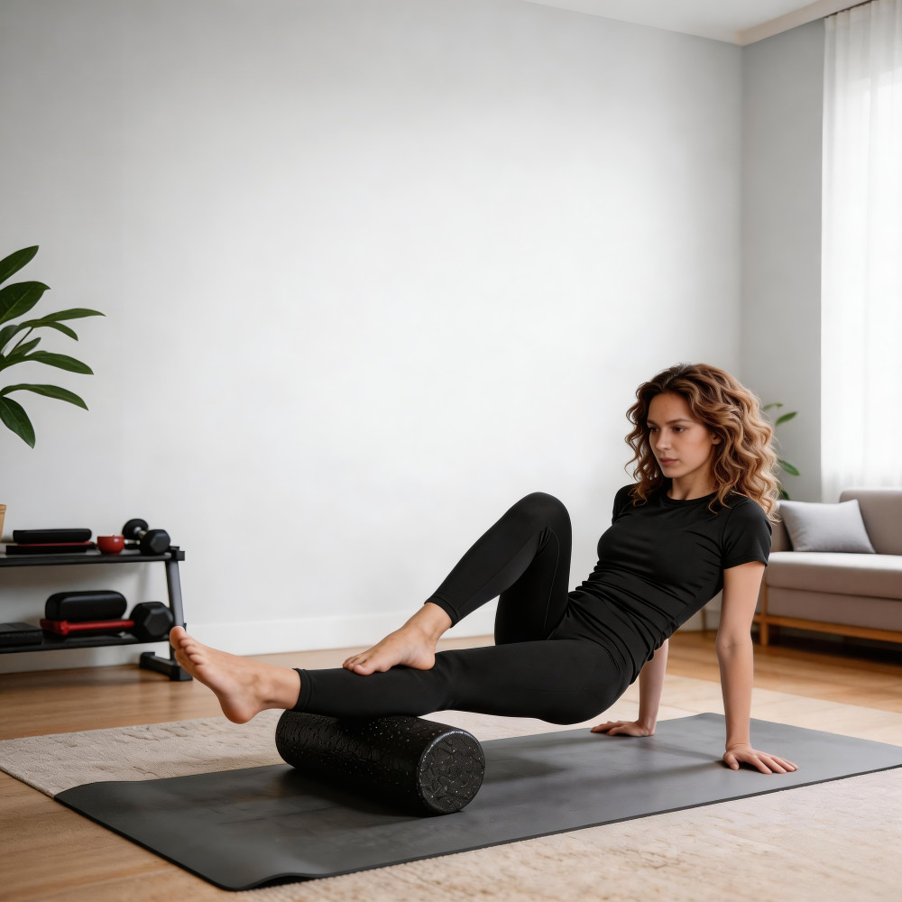 60cm High Density Black EPP Foam Roller Solid Yoga Fitness Massage Roller