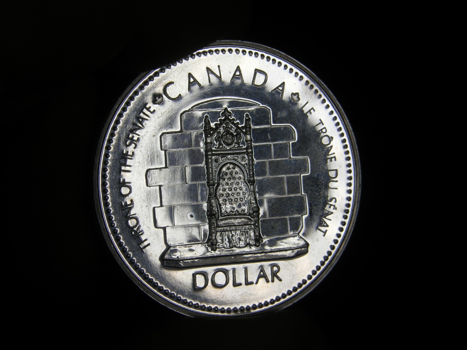 1977 Canada Throne of the Senate silver dollar Elisabeth II silver coin (ii)