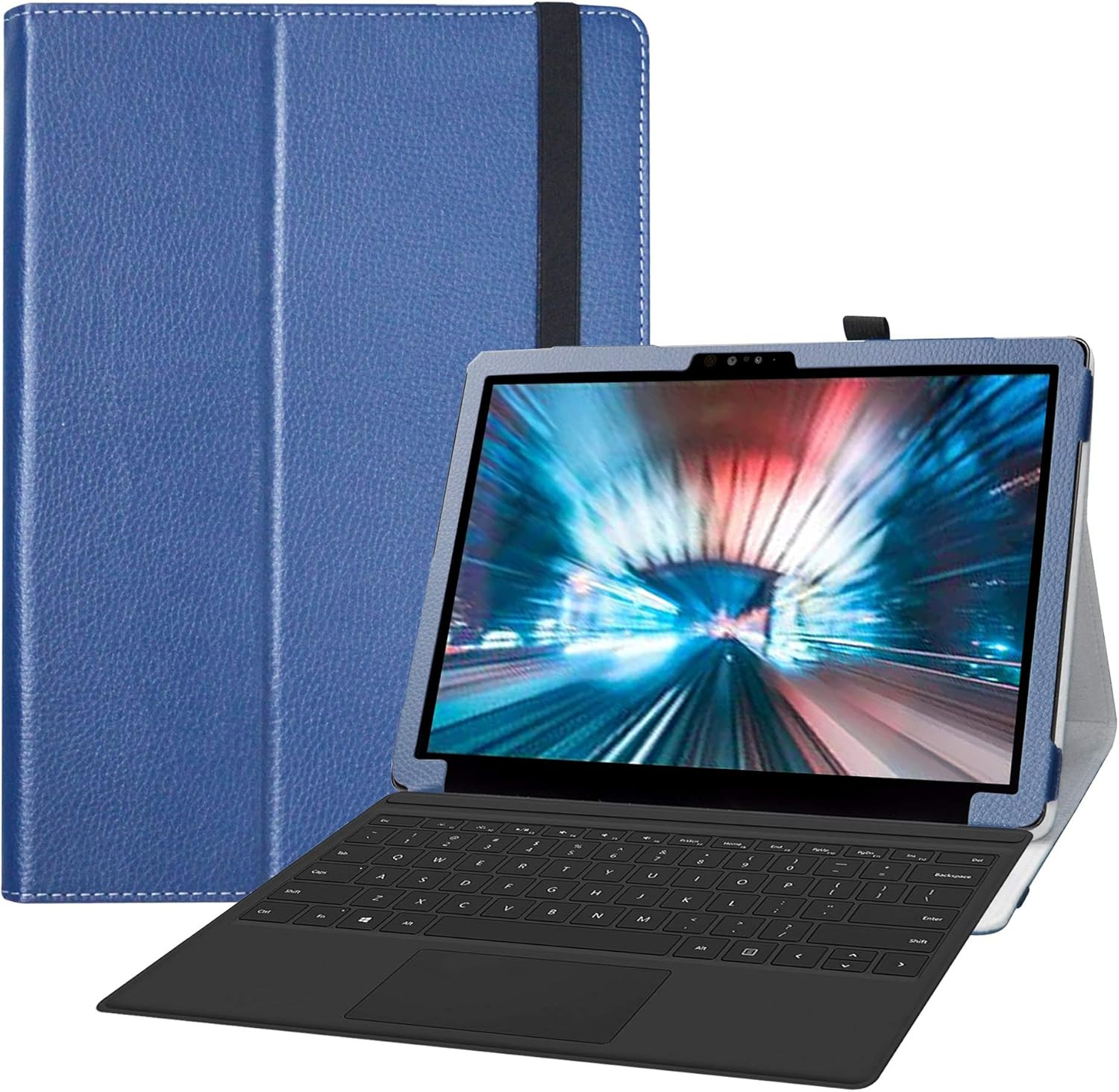 for Dell Latitude 7200 / 7210 12.3" 2-In-1 Tablet Case, PU Leather Folio 2-Foldi
