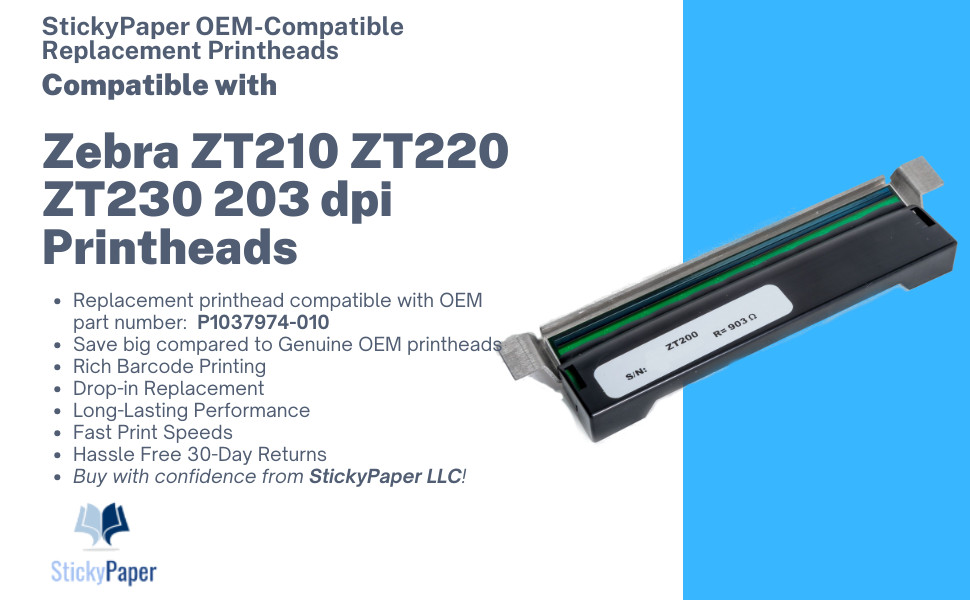 Zebra ZT200 Series 203 dpi Printhead (P1037974-010) USA Stocked & Shipped!