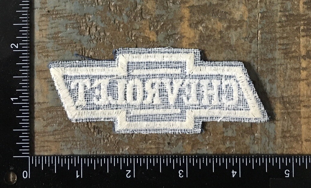 Vintage CHEVROLET Muscle Car Truck Bowtie Logo Embroidered Sew-On Patch 1960's