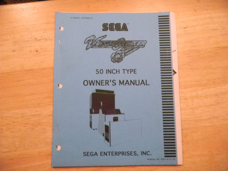 VIRTUA STRIKER DELUXE   SEGA  arcade video GAME MANUAL