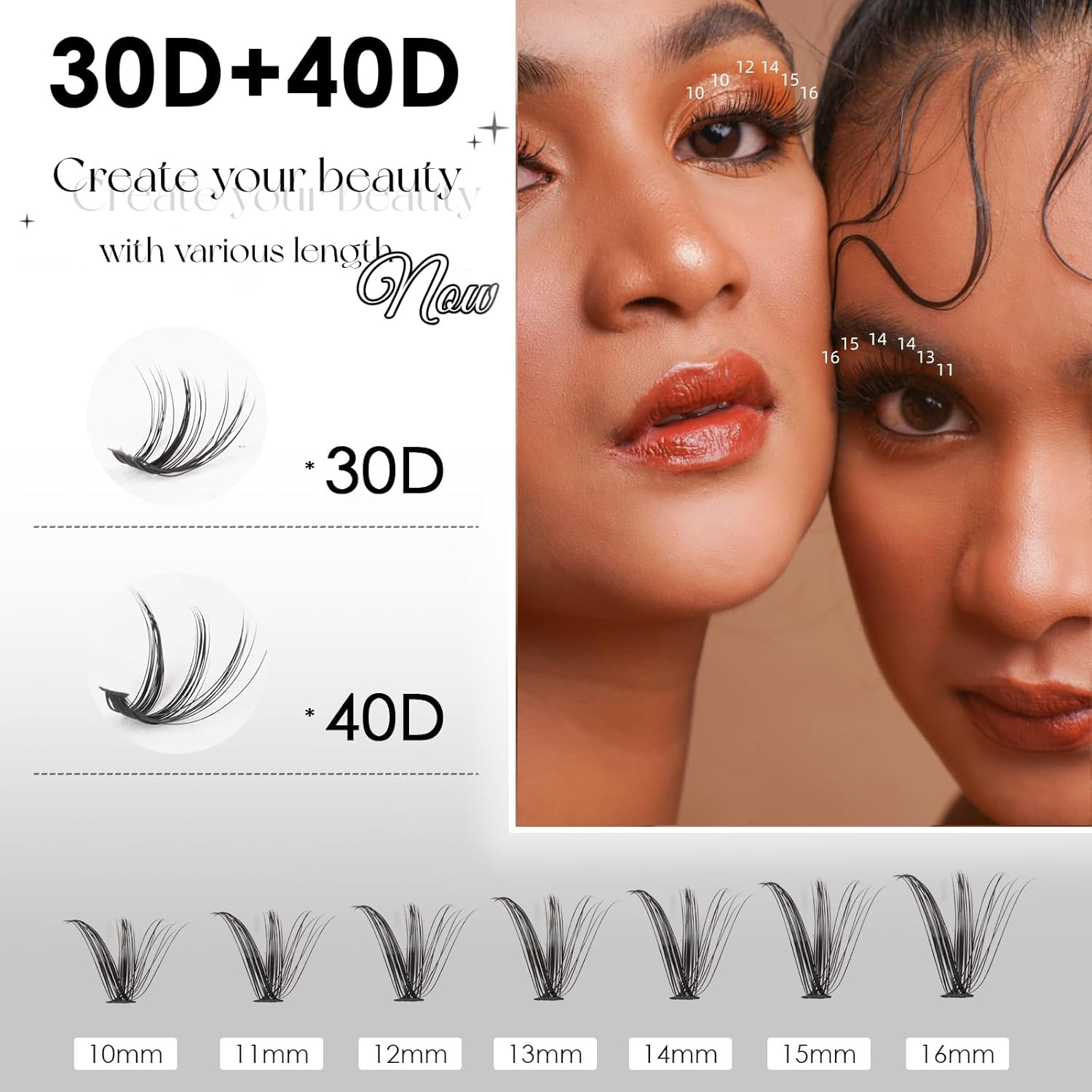 Lash Clusters DIY Lash Extensions Kit 320Pcs Individual Lashes Clusters 30D 40D