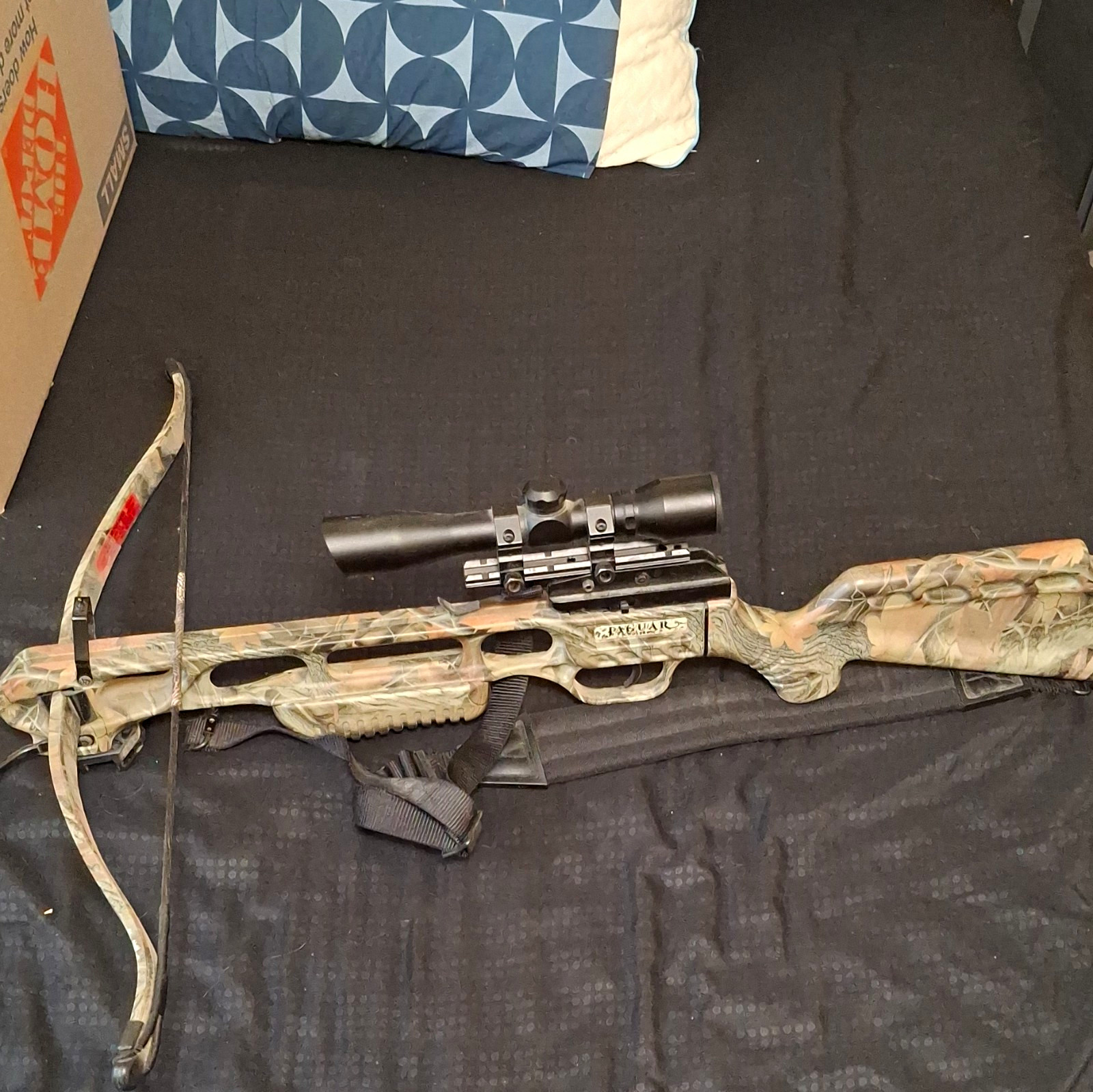 Jaguar P.L. Camouflage Recurve Crossbow w/ Mounted Scope 175lb 400fps