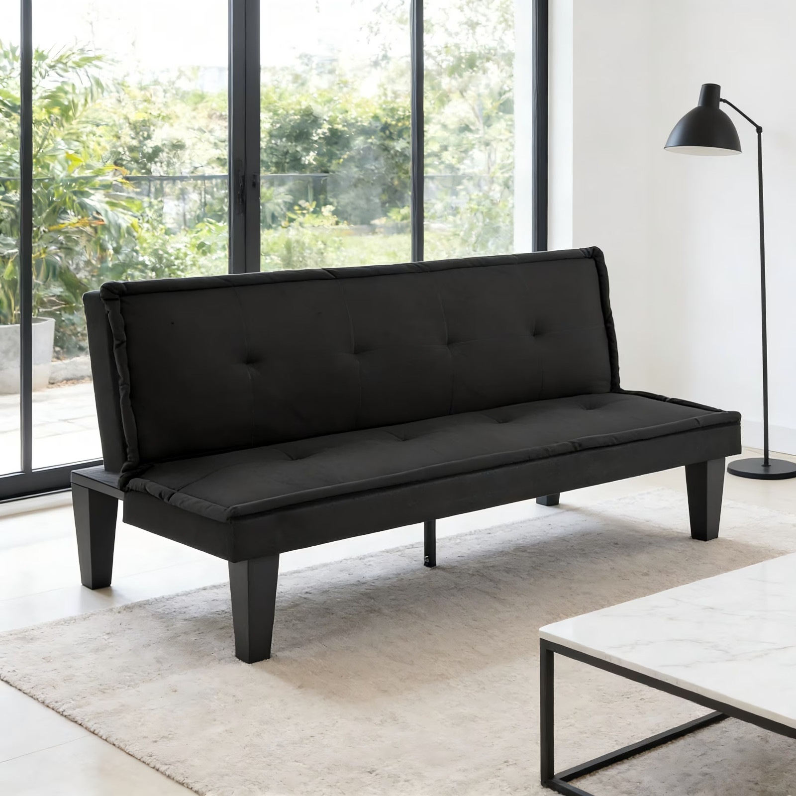 62.99 Inch Futon Sofa Bed,Multi-Functional Sofa with 5-Level Adjustment,Suita...