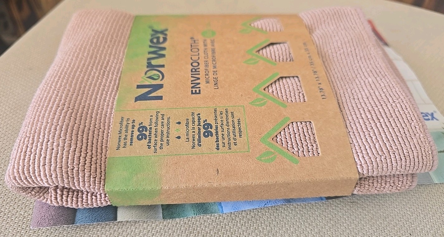 Norwex EnviroCloth New In Package Microfiber Cloth Baclock Technology Pink