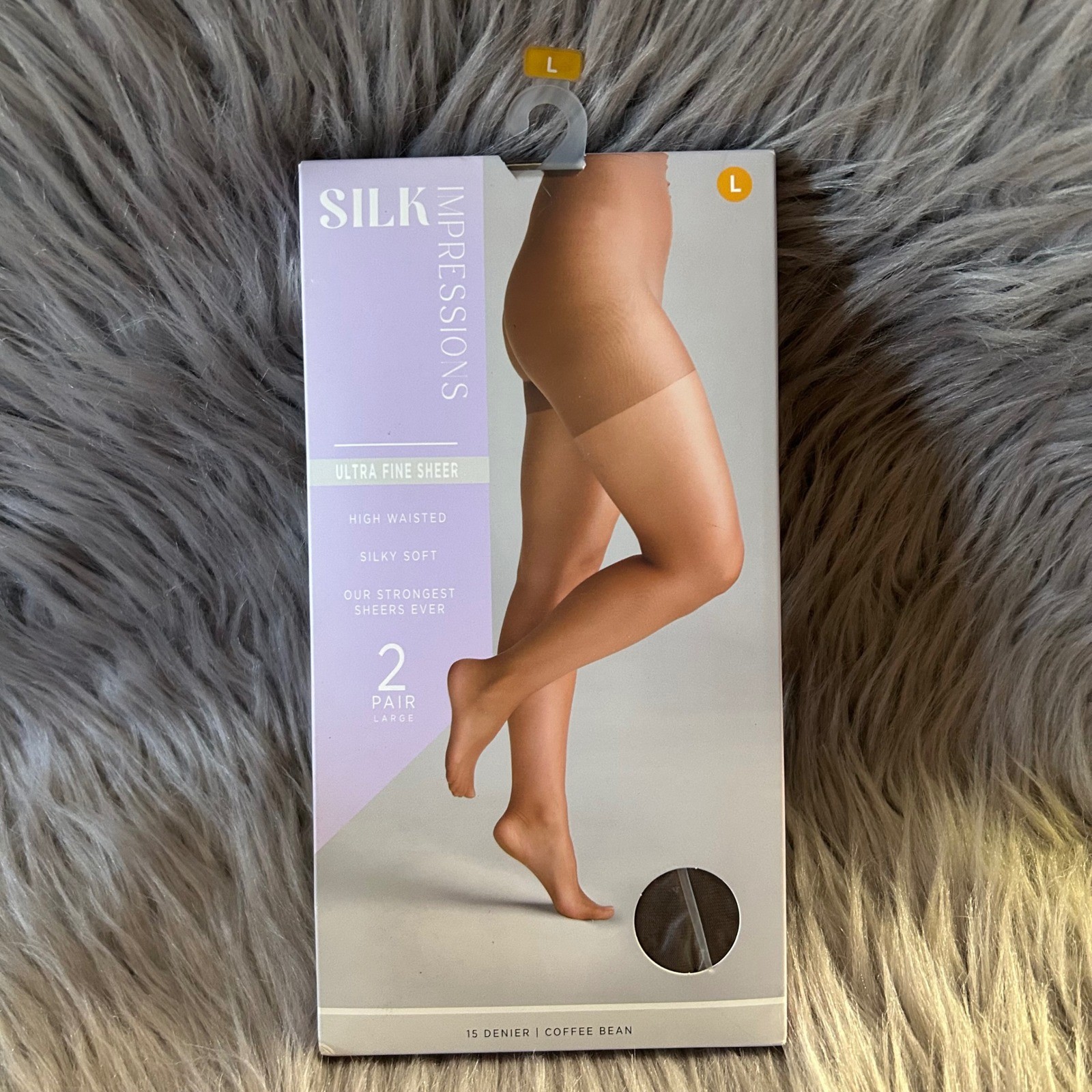 Silk Impressions Ultra Fine Sheer Tights Womens Large Coffee Bean High Waisted