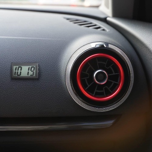 Car Dashboard Mini Digital Clock with Clear LCD Screen, Battery Ope Color: Red