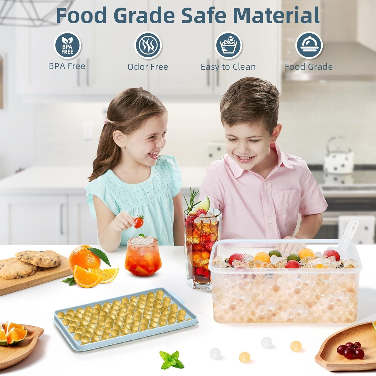 WIBIMEN Mini Ice Cube Trays, Small Tiny round Crushed Nugget Ice Trays for Freez