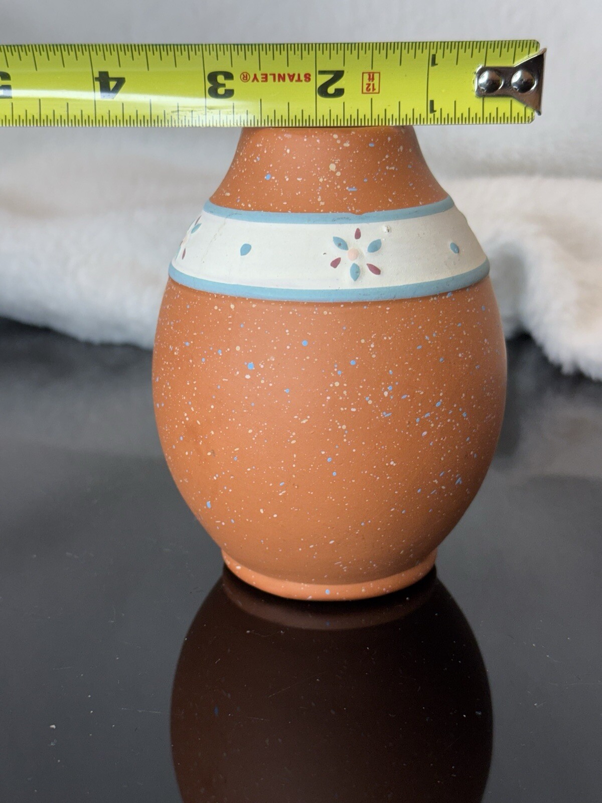 Terra Cotta Pottery Vase Peru Folk Art Latin America Peruvian Vase Etched Vtg
