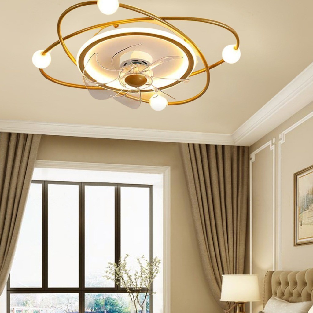Low-noise Ceiling Fan Lighting Hallway Creative Design LED Ceiling Fan Lighting