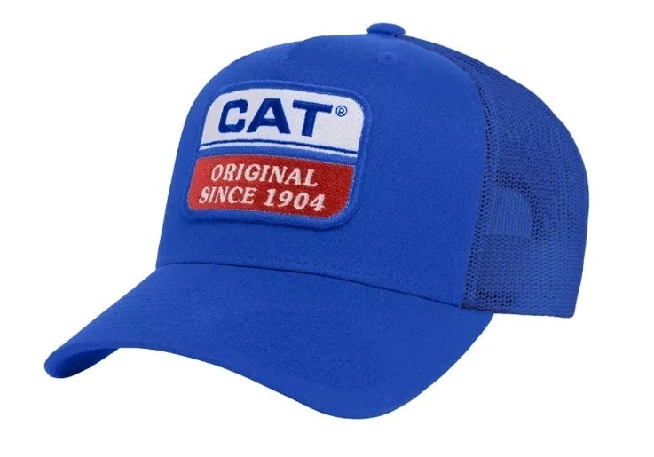 Men's Caterpillar Original 1904 Adjustable Hat NEW Blue CAT CAP TRUCKER