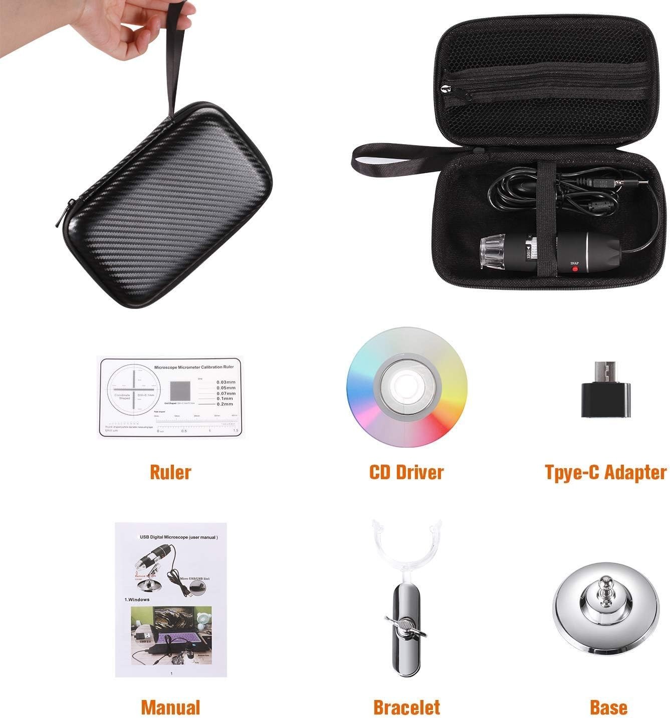 Multi-Platform USB Microscope 40X-1000X, Perfect for Collectors & Hobbyists