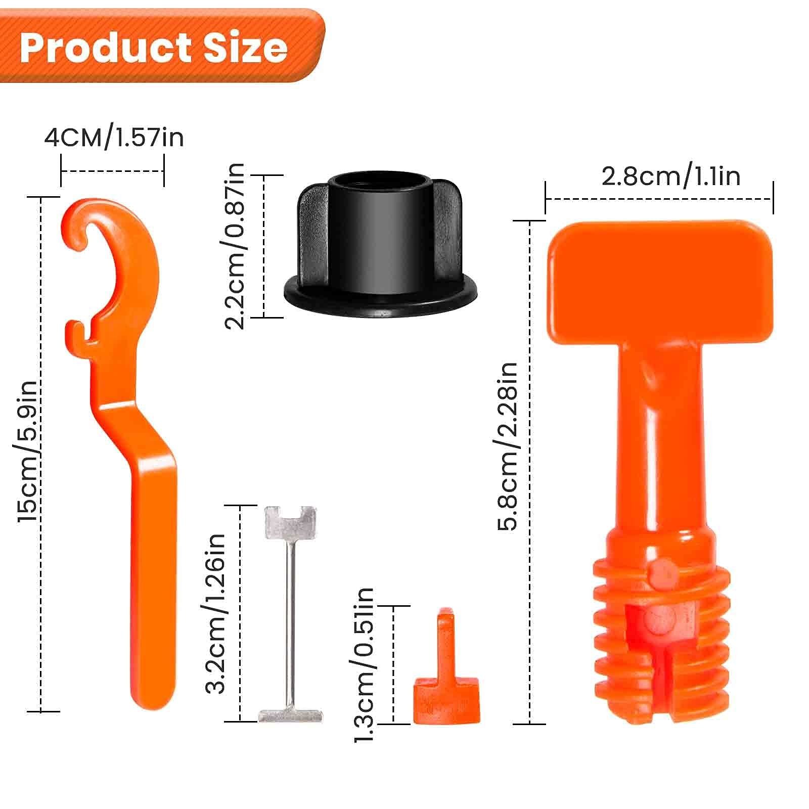 Tile Leveling System Reusable Tool Kit 200pcs Spacers 1000pcs 2mm Cross Wrenches