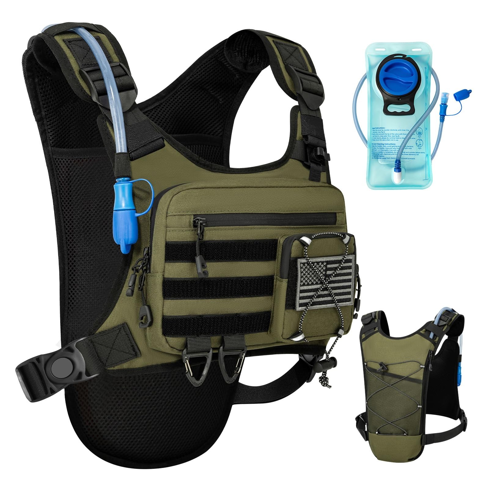 Hydration Vest with 2L Water Bladder for Men and Women, Lightweight Adjustabl...