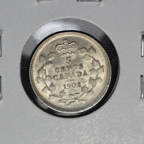 Canada 1902 5 Cents Choice Unc - Silver