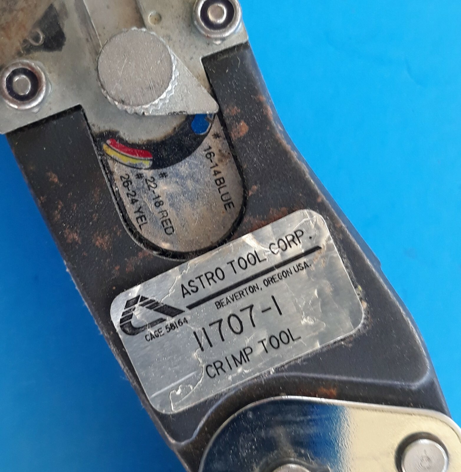 Astro Tool Corp Crimper Crimp Tool 11707-1 (MS90413-1A)