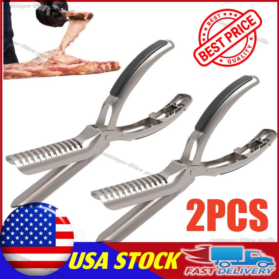 2PCS Rib Membrane Remover Stainless Steel Tool Kit,The Ultimate Rib Prep Tool US