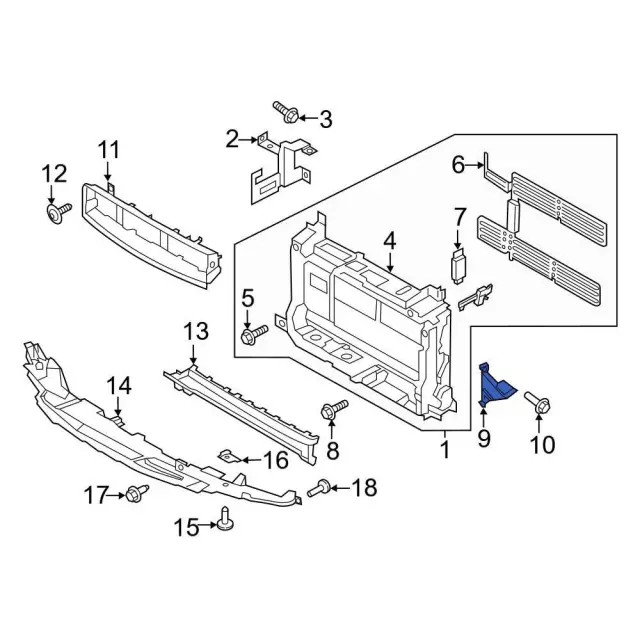 Genuine Ford Radiator Support Bracket GN1Z-8A193-A