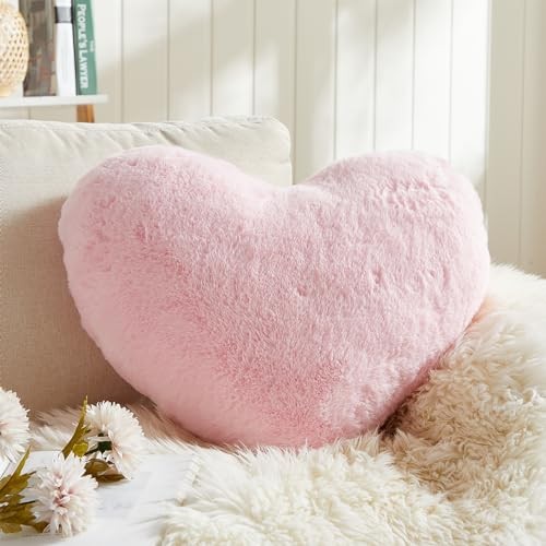 Heart Pillows Heart Shaped Pillows, Ultra Soft Extra 15 X 18 inches Light Pink
