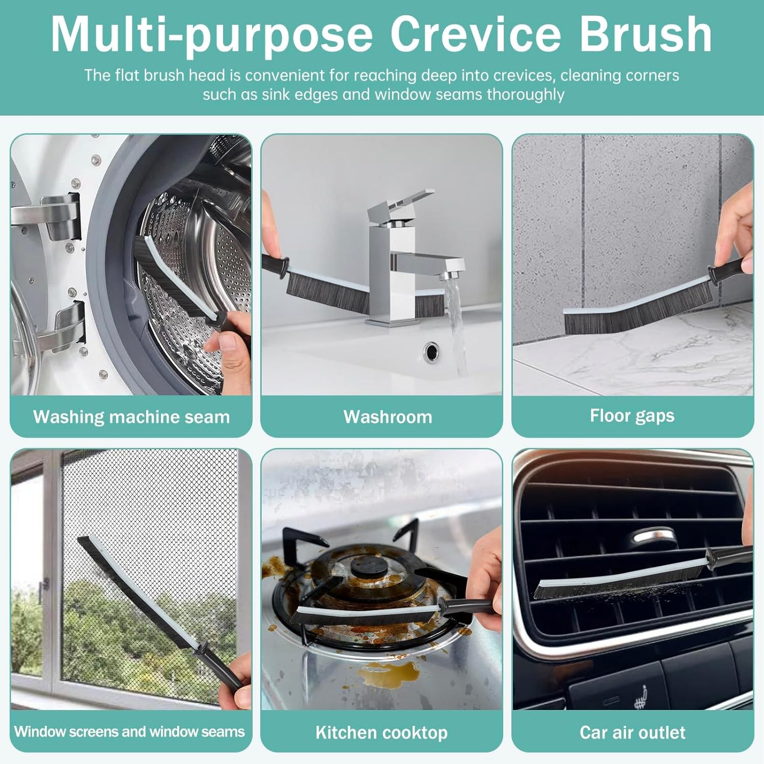 Crevice Cleaning Brush，Hard-Bristled Grout Brush，2024 New Multifunctional Ga
