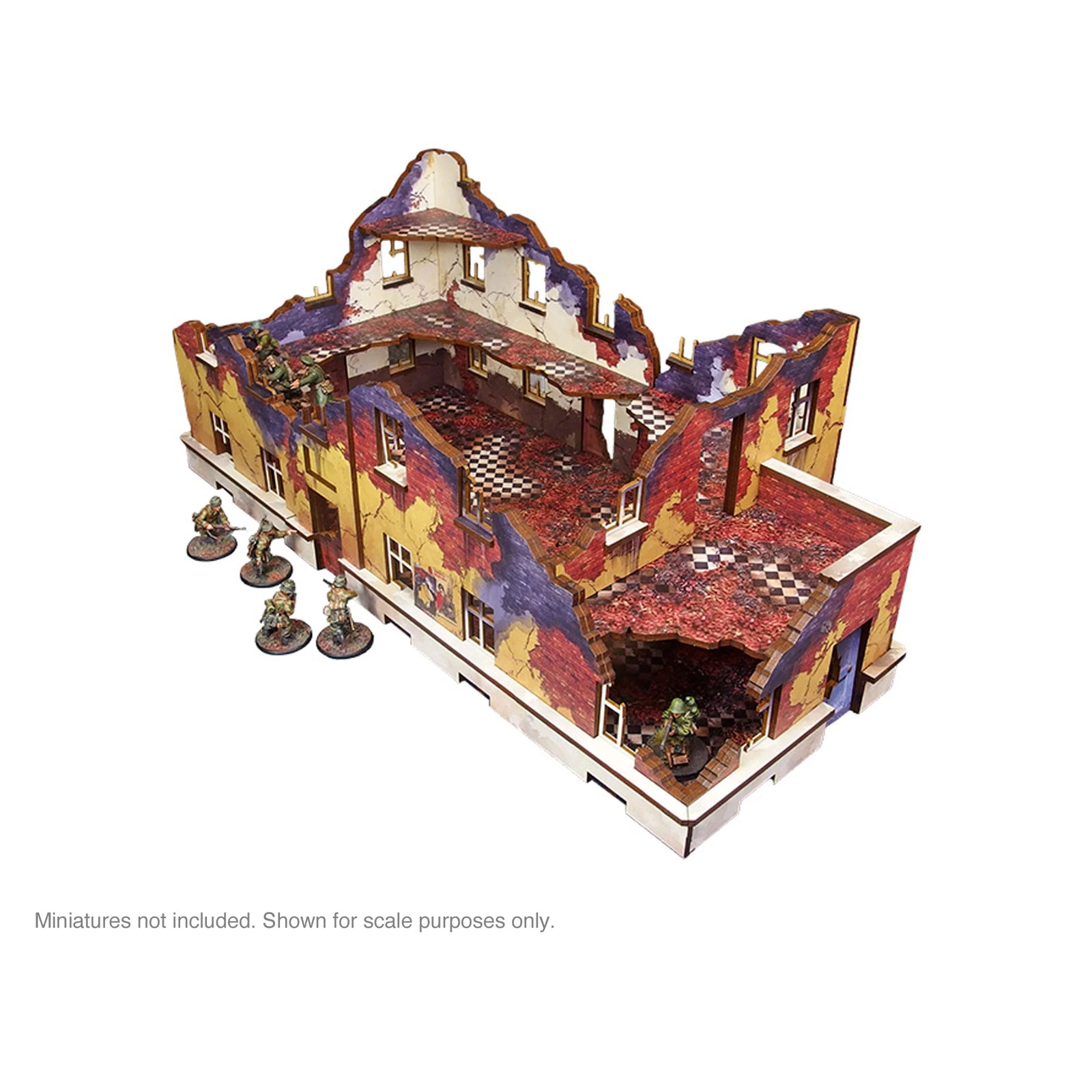 Micro Art Studio WW2 Ostfront Stalingrad: School Left (With Balcony) Prepainted